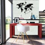 World Map Compass Wall Artwork Sign
