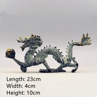 Antique Bronze Dragon Catch Beads Classical Artwork Qinglong Copper Dragon
