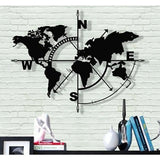 World Map Compass Wall Artwork Sign