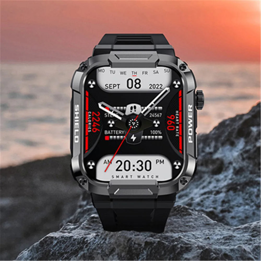 MK66 Smart Watch 1.85inch Bluetooth Call AI Voice Heart Rate Health Monitor 400mAh Big Battery Sports Smart watch SECONDSELEGANT