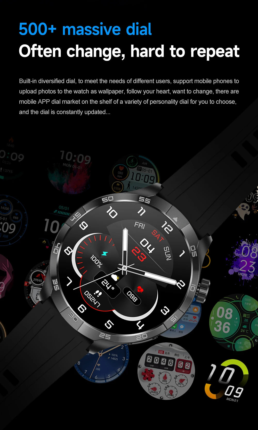 2024 For Xiaomi Men Smartwatch 1.85-inch HD screen Women 500+Customized Dial GPS NFC Bluetooth Call Outdoor Military Smart watch SECONDSELEGANT