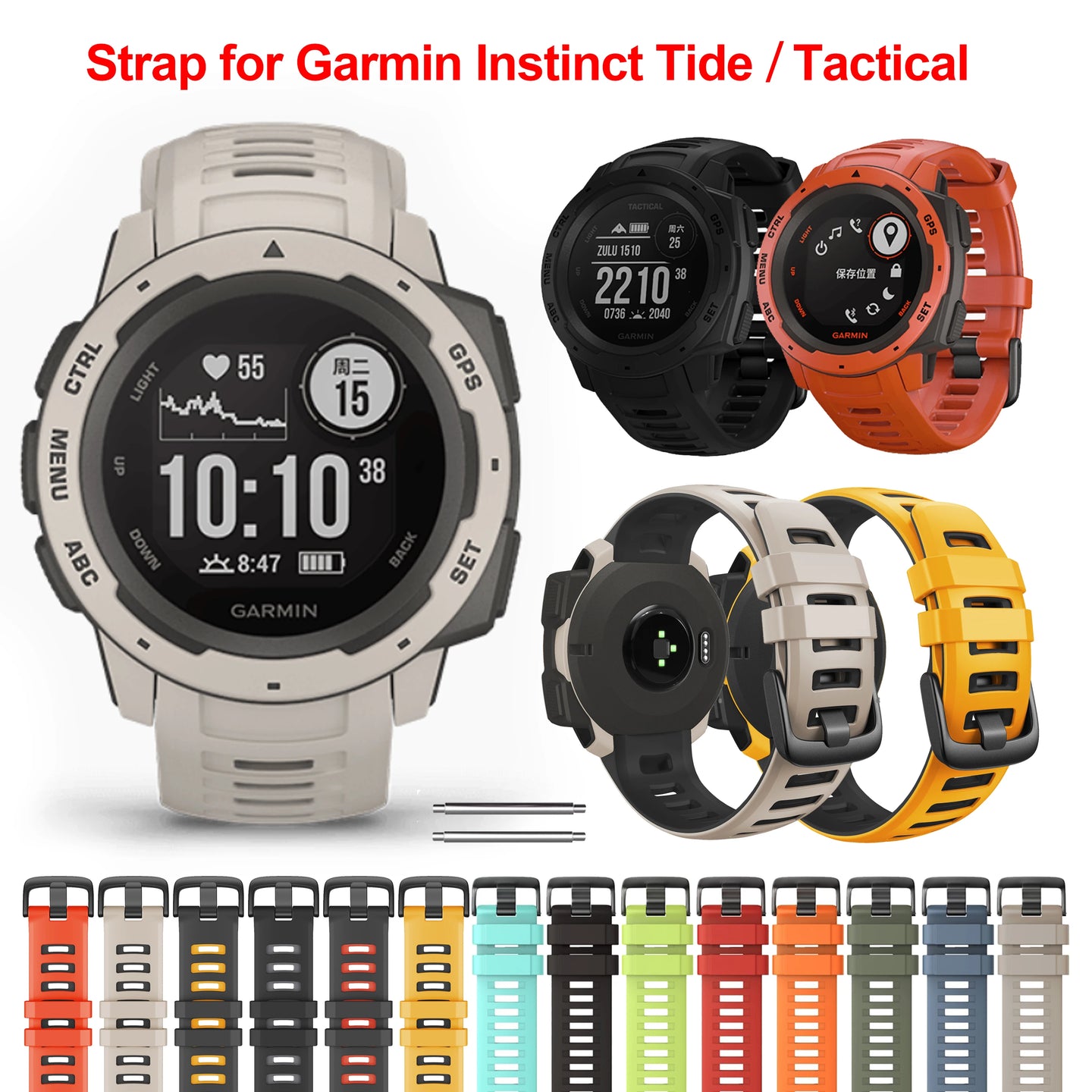 Smart watch Garmin Instinct Solar SECONDSELEGANT